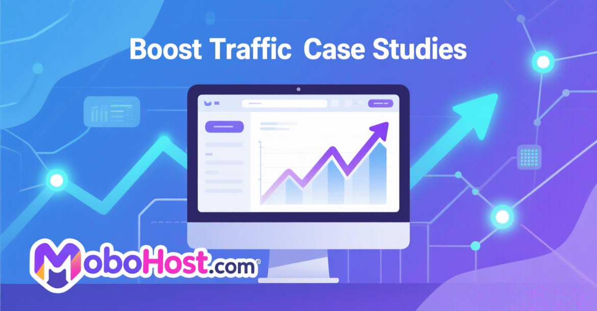 Graph showing significant increase in website traffic after MoboHost SEO services.