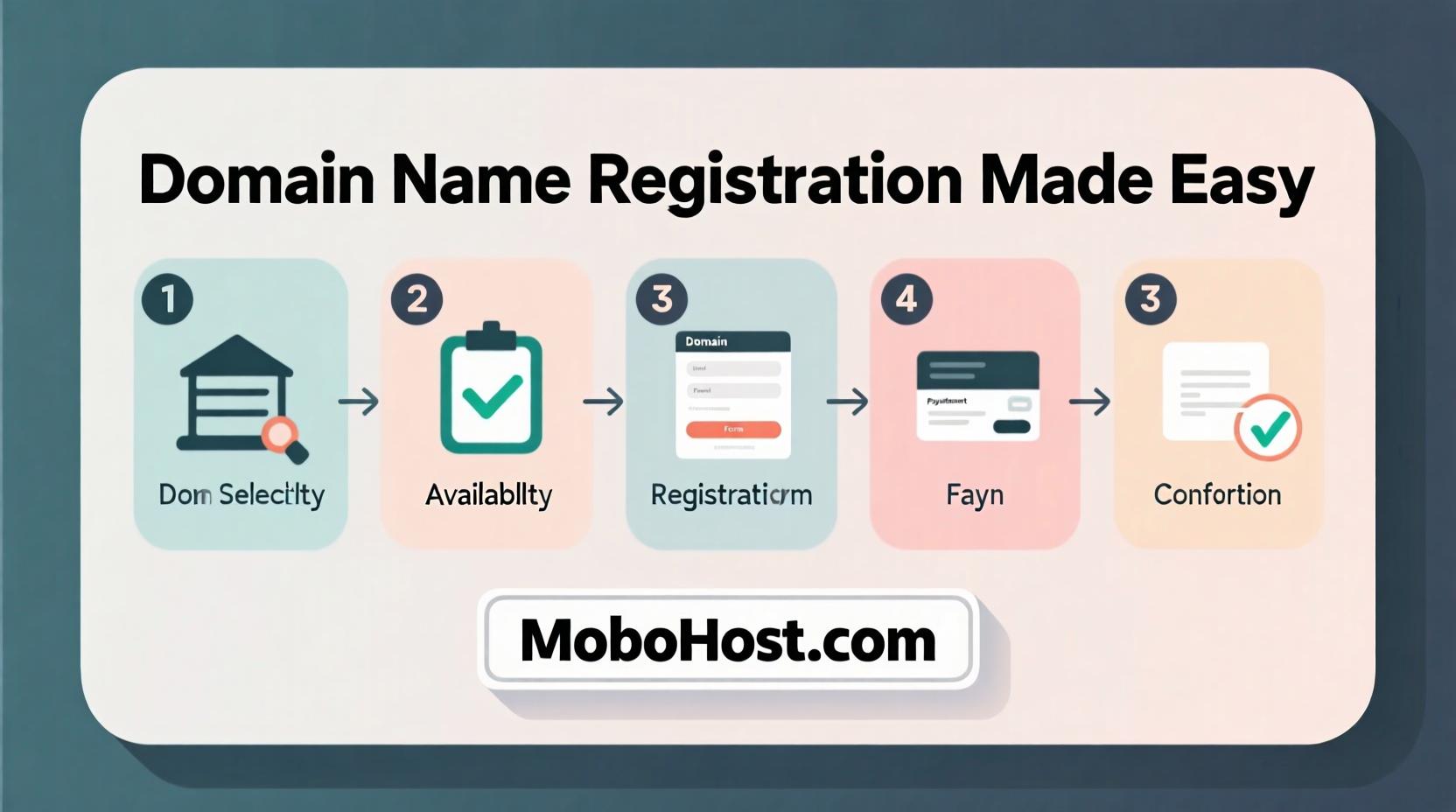 A person confidently clicking a button to register a domain name on a sleek, modern website.